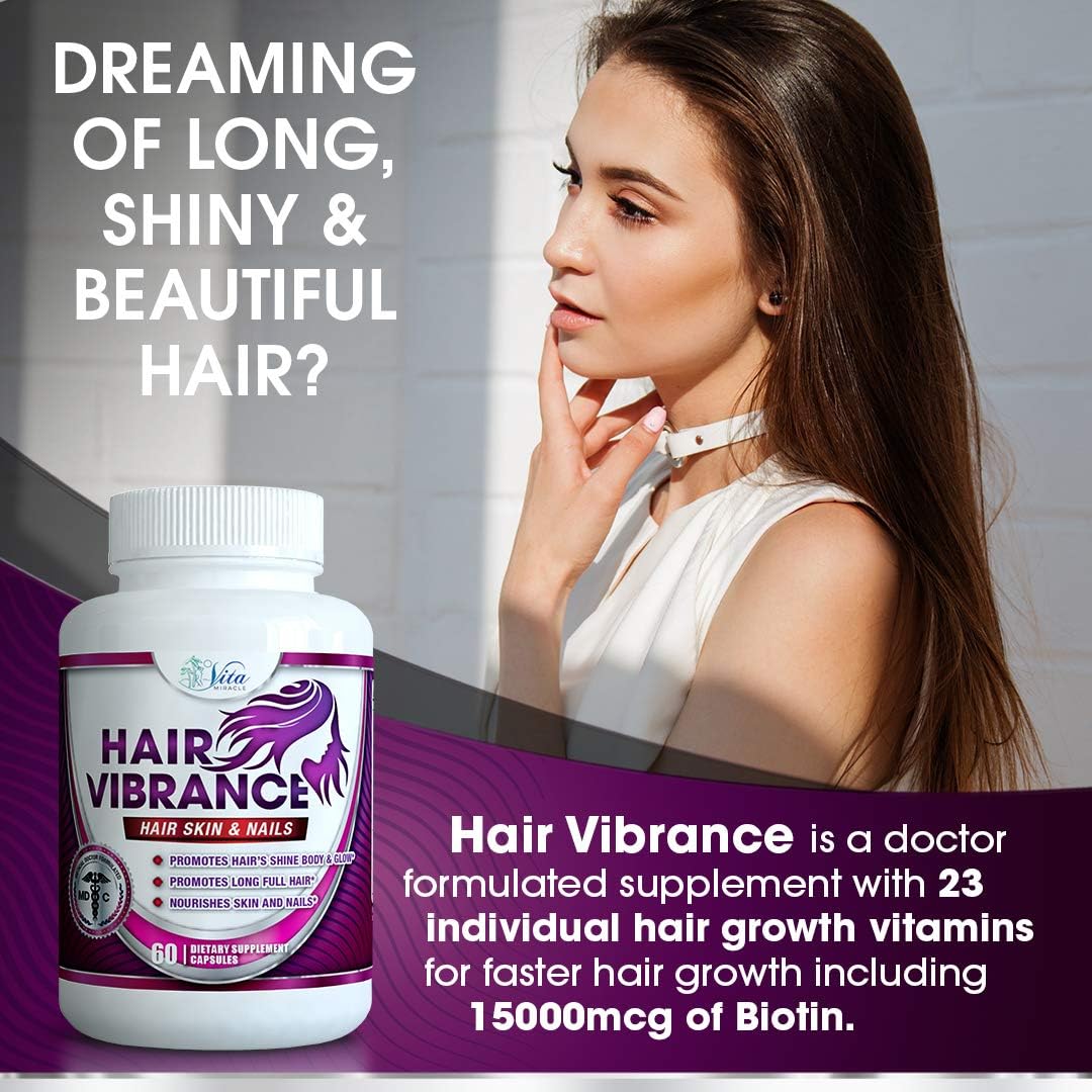 Hair, Skin, and Nails Vitamins with Biotin for Hair Growth - Doctor Formulated with 23 Vitamins for Healthier Hair, Skin, and Nails (3 Pack)