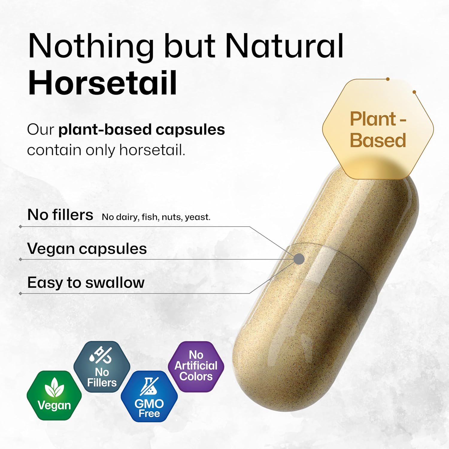 Hair Support Horsetail Herb Capsules - 800mg Strength - 100 Count - Natural Horsetail Powder Supplement - BoostGo Australia