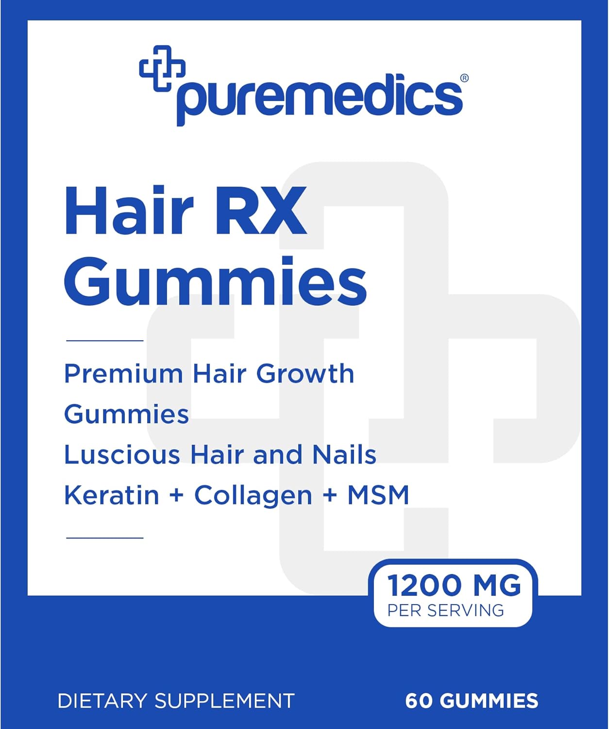 HairRX Biotin 6000mcg Vegan Gummies with Collagen, Panthonthenic Acid, Iodine, Bamboo, Coconut Oil, Zinc, MSM - Beauty Supplement for Hair and Nails (30 Day Supply)