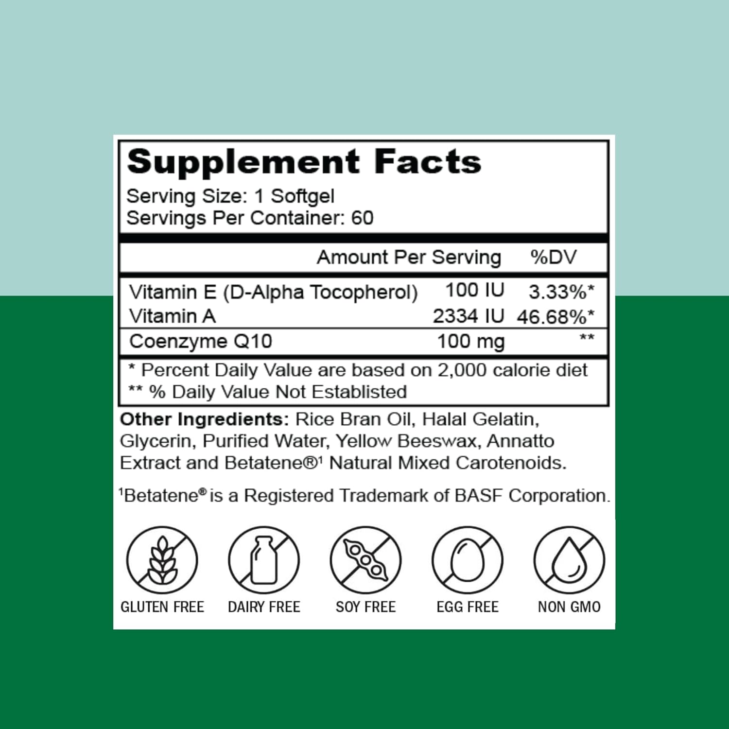 Halal CoQ10 Softgels for Heart Health Support and Energy Production - 60 Mini Softgels, Made in USA