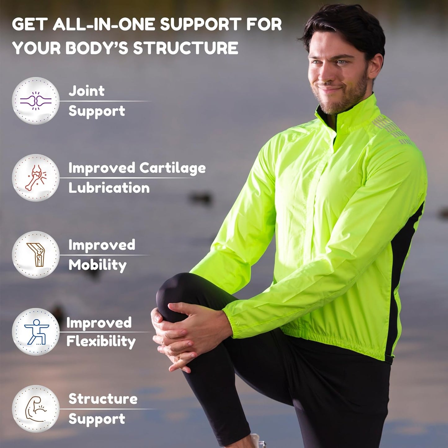 Halal Joint Support Supplement for Men & Women - Glucosamine Chondroitin MSM for Mobility, Cartilage Repair & Pain Relief - Non-GMO, Gluten-Free - 135 Capsules