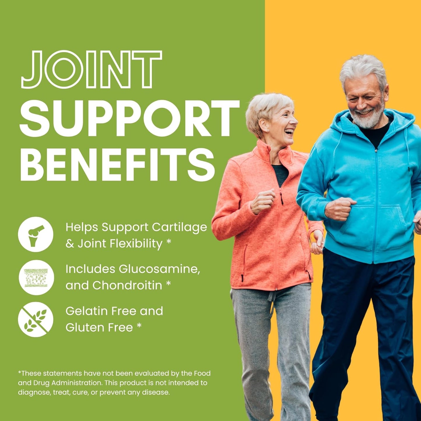 Halal Joint Support Vitamins with Turmeric & Glucosamine for Mobility & Flexibility - 1 Month Supply, Gluten-Free, Gelatin-Free, Made in USA