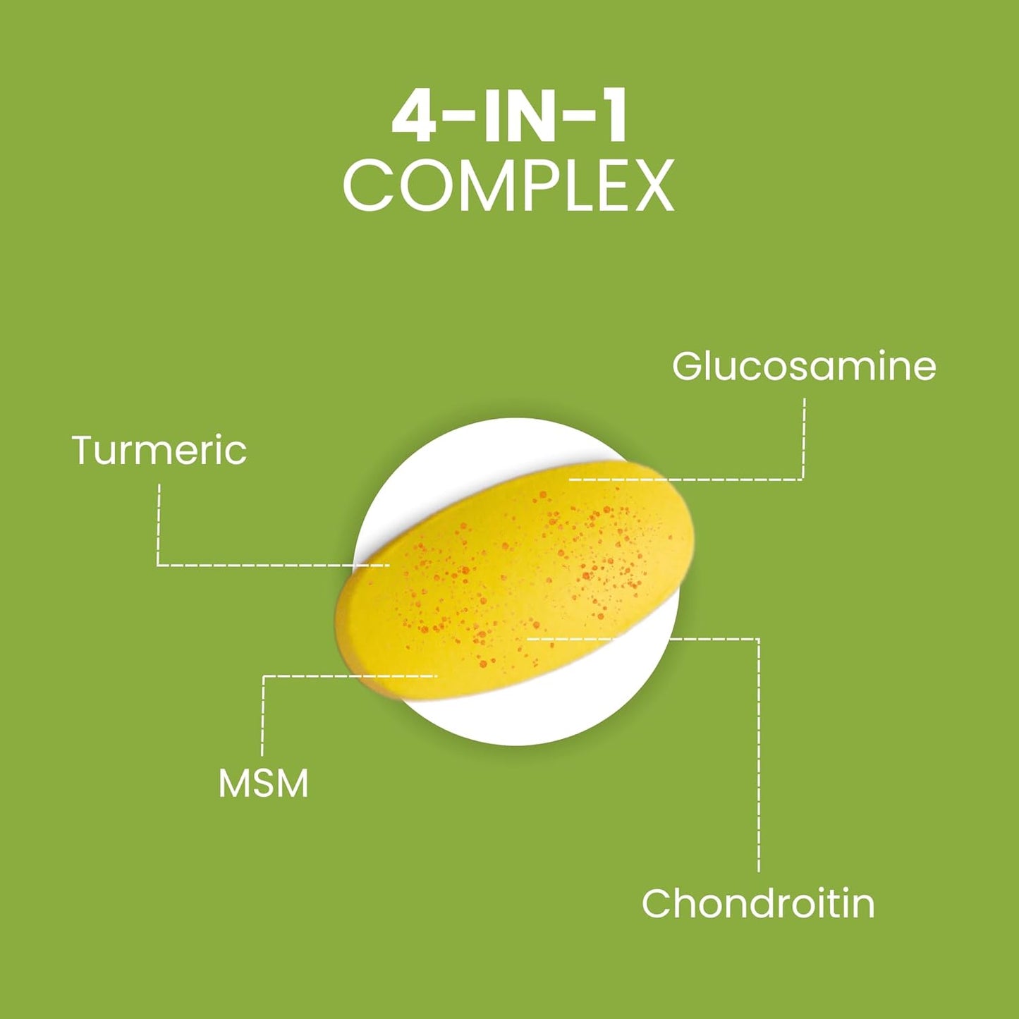 Halal Joint Support Vitamins with Turmeric & Glucosamine for Mobility & Flexibility - 1 Month Supply, Gluten-Free, Gelatin-Free, Made in USA