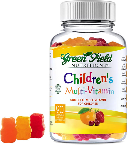 Halal Kids Multivitamin Gummies - Gelatin-Free with Essential Vitamins A, B, C, D, Iodine, Zinc for Immunity - Non-GMO - 90 Count - BoostGo Australia