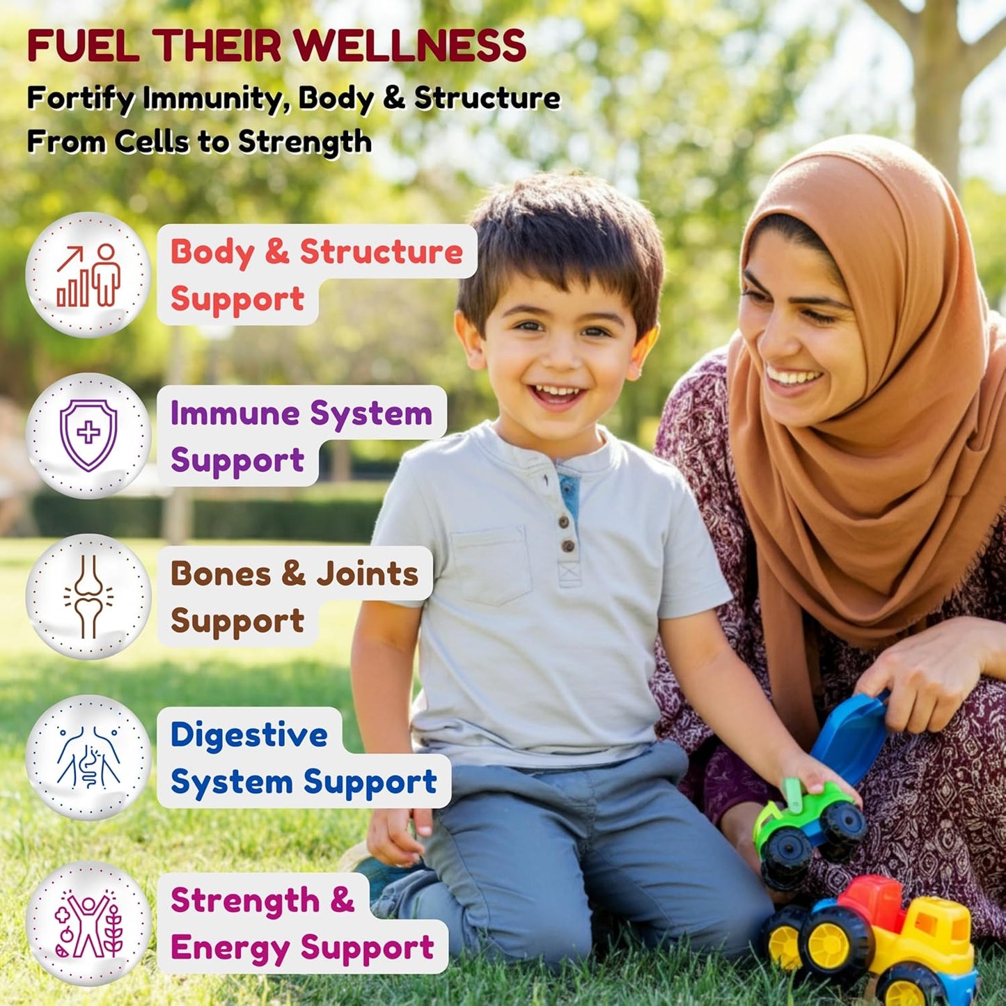 Halal Kids Multivitamin Gummies with Essential Vitamins - 45-90 Days Supply, Vitamin C, D, Zinc, A, E, B6, B12, Biotin - Halal Gummy Vitamins for Toddlers - BoostGo Australia