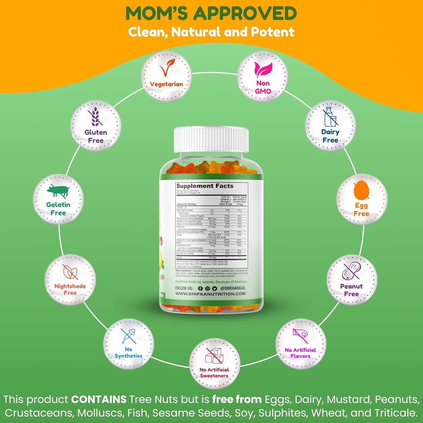 Halal Kids Multivitamin Gummies with Essential Vitamins - 45-90 Days Supply, Vitamin C, D, Zinc, A, E, B6, B12, Biotin - Halal Gummy Vitamins for Toddlers - BoostGo Australia
