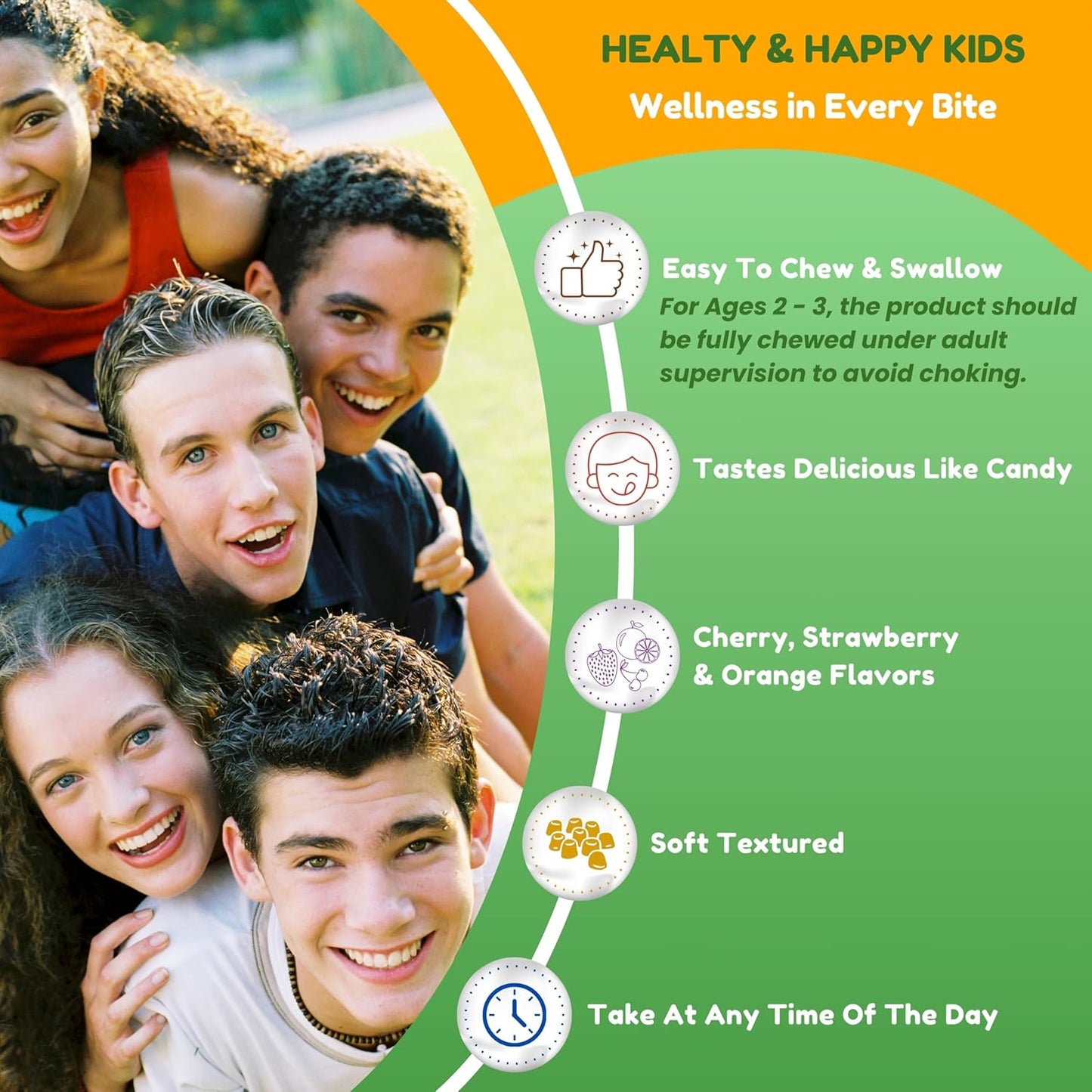 Halal Kids Multivitamin Gummies with Essential Vitamins - 45-90 Days Supply, Vitamin C, D, Zinc, A, E, B6, B12, Biotin - Halal Gummy Vitamins for Toddlers - BoostGo Australia