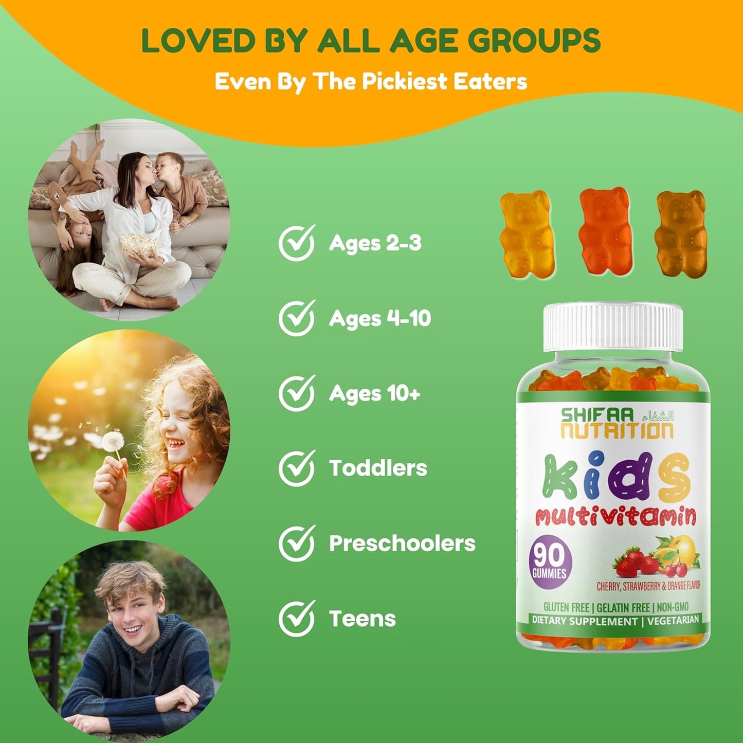 Halal Kids Multivitamin Gummies with Essential Vitamins - 45-90 Days Supply, Vitamin C, D, Zinc, A, E, B6, B12, Biotin - Halal Gummy Vitamins for Toddlers - BoostGo Australia