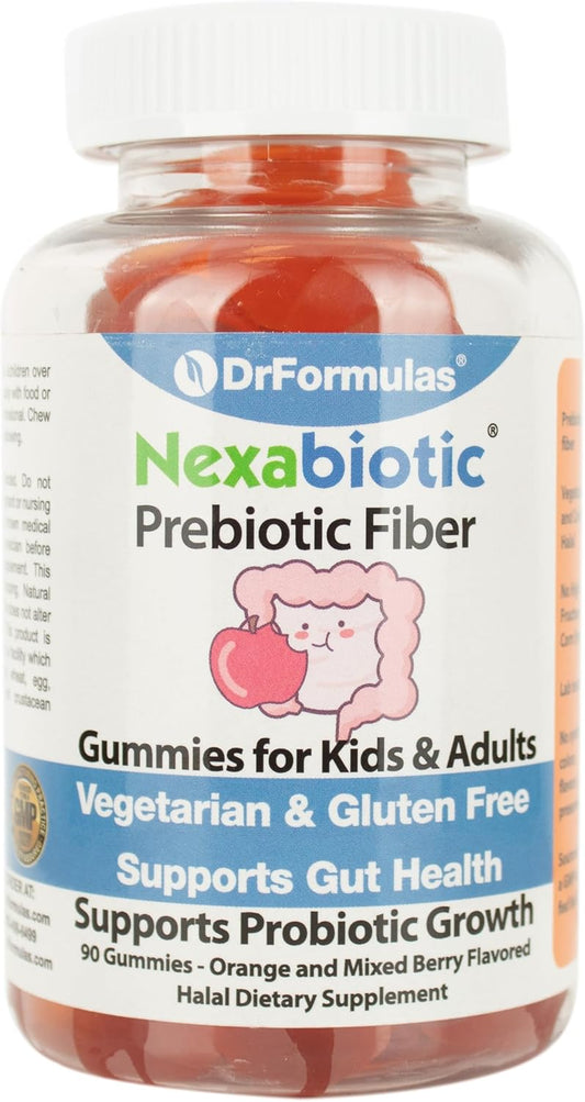 Halal Vegetarian Prebiotic Fiber Gummies for Kids & Adults | Constipation Relief & Digestive Health Support | Gluten-Free Chewable Supplement