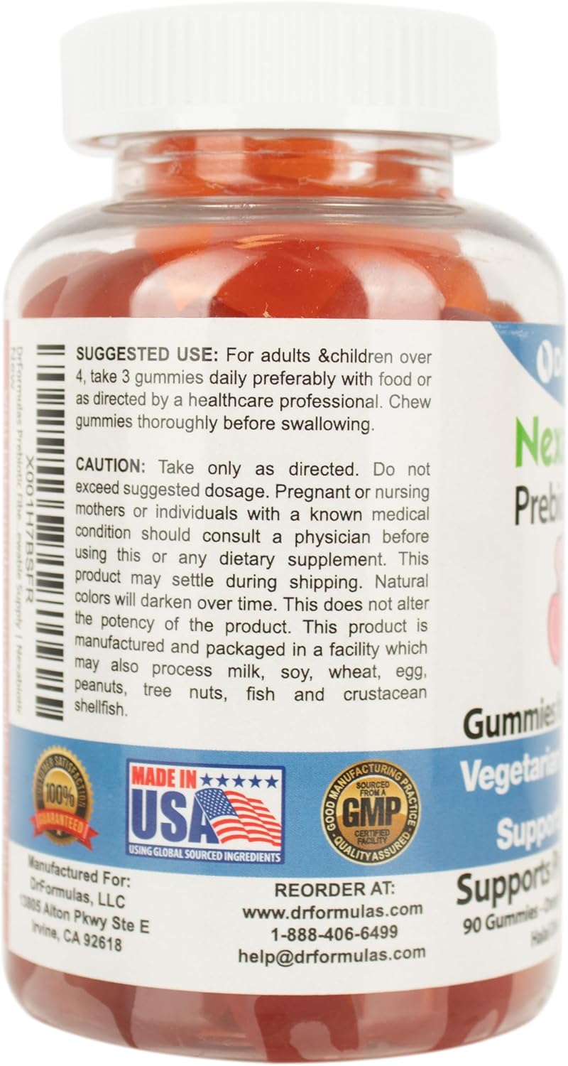Halal Vegetarian Prebiotic Fiber Gummies for Kids & Adults | Constipation Relief & Digestive Health Support | Gluten-Free Chewable Supplement