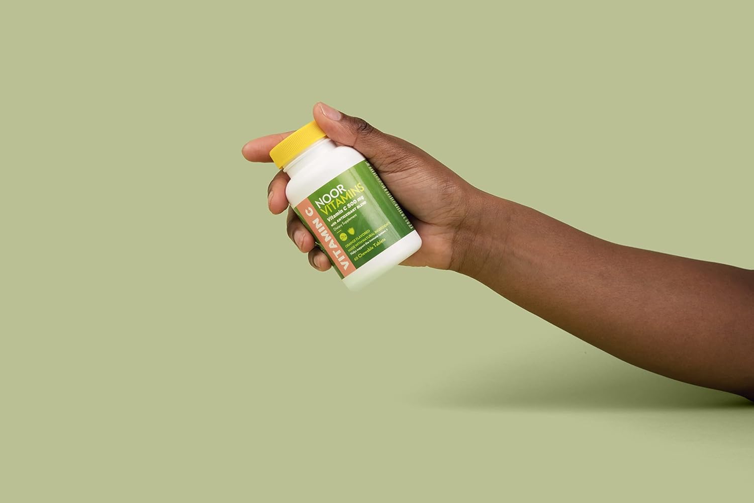 Halal Vitamin C Chewable Tablets with Rose HIPS and Antioxidants - Immune Support - 60 Orange Flavored Tablets - Vegan & Gluten Free - 2 Month Supply