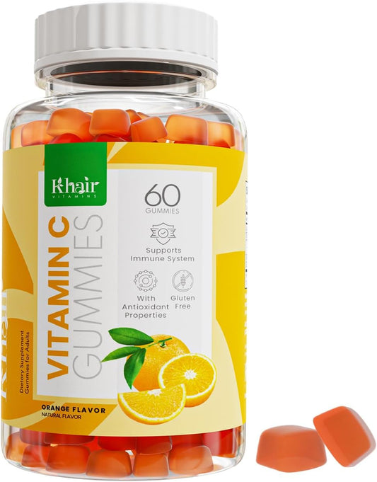 Halal Vitamin C Gummies - Non GMO, Gluten-Free, Gelatin-Free - Immune Support for Adults & Kids - 60 Delicious Halal Gummies