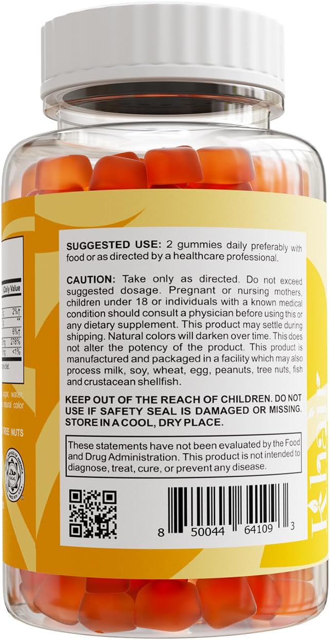 Halal Vitamin C Gummies - Non GMO, Gluten-Free, Gelatin-Free - Immune Support for Adults & Kids - 60 Delicious Halal Gummies