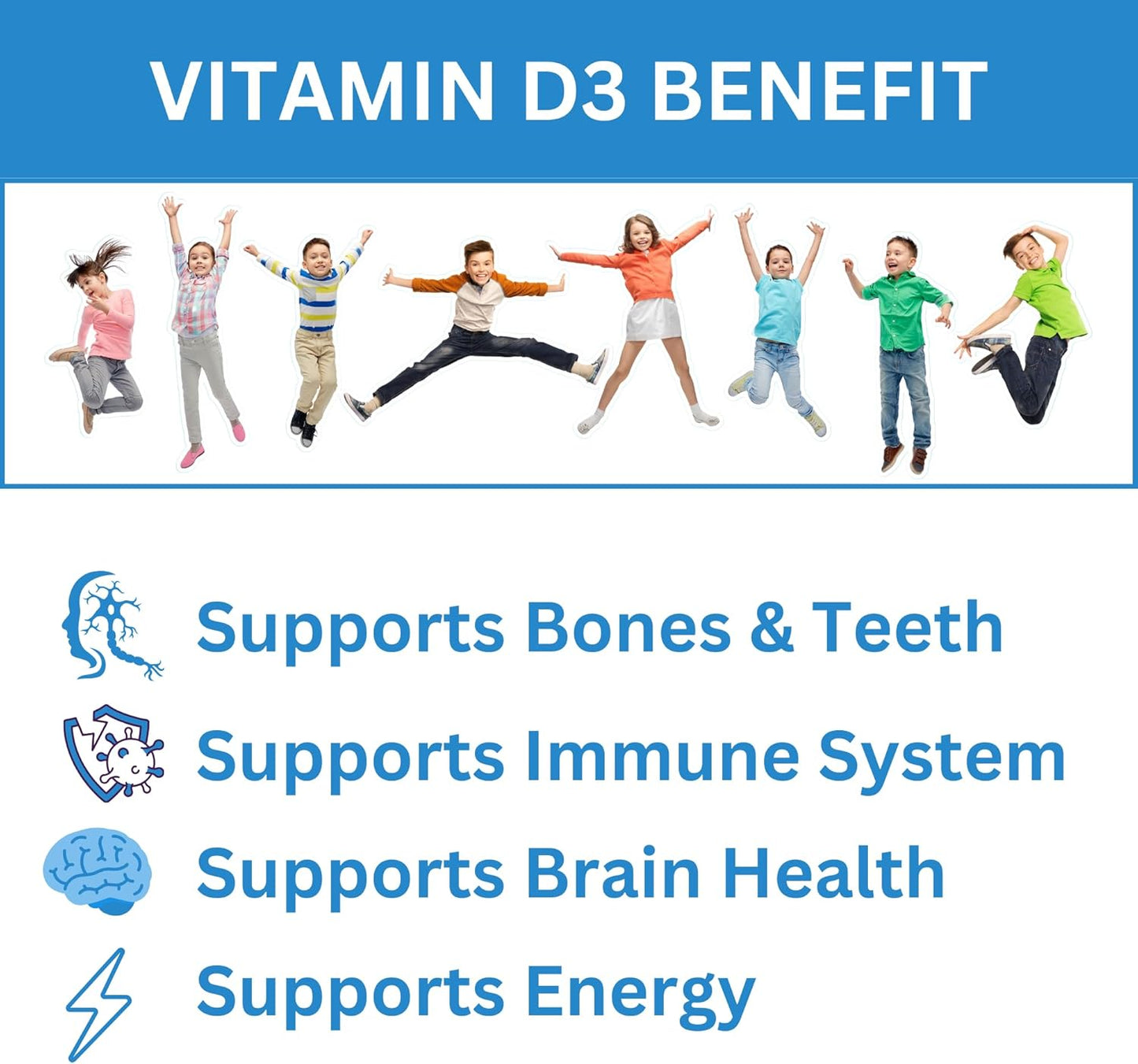 Halal Vitamin D3 Gummies for Kids - 1000 IU, 90 Count, Non-GMO, Gluten-Free, Vegetarian - Supports Bone & Immune Health