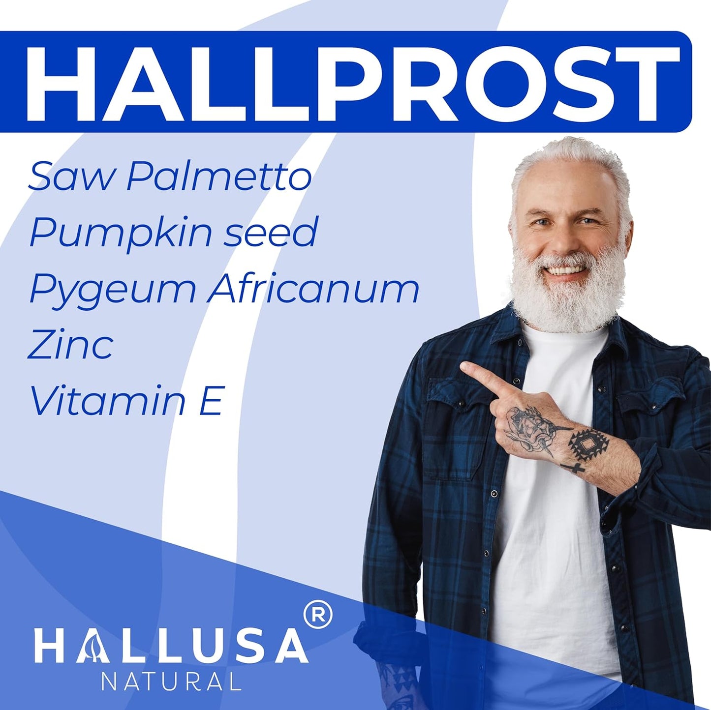 Hallusa Natural Prostate Inflammation Supplement - Prostatitis Relief - Prostate Pills - HALLPROST 60 Capsules