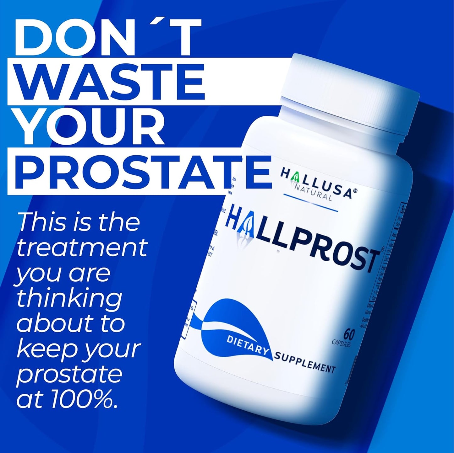 Hallusa Natural Prostate Inflammation Supplement - Prostatitis Relief - Prostate Pills - HALLPROST 60 Capsules