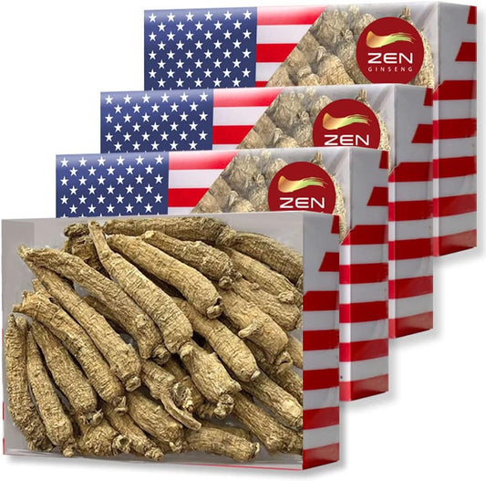 Hand Selected American Ginseng Root Small Tail - 16oz (4 Boxes) - Boosts Immunity, Energy, Stamina - Panax Ginseng - Men & Women