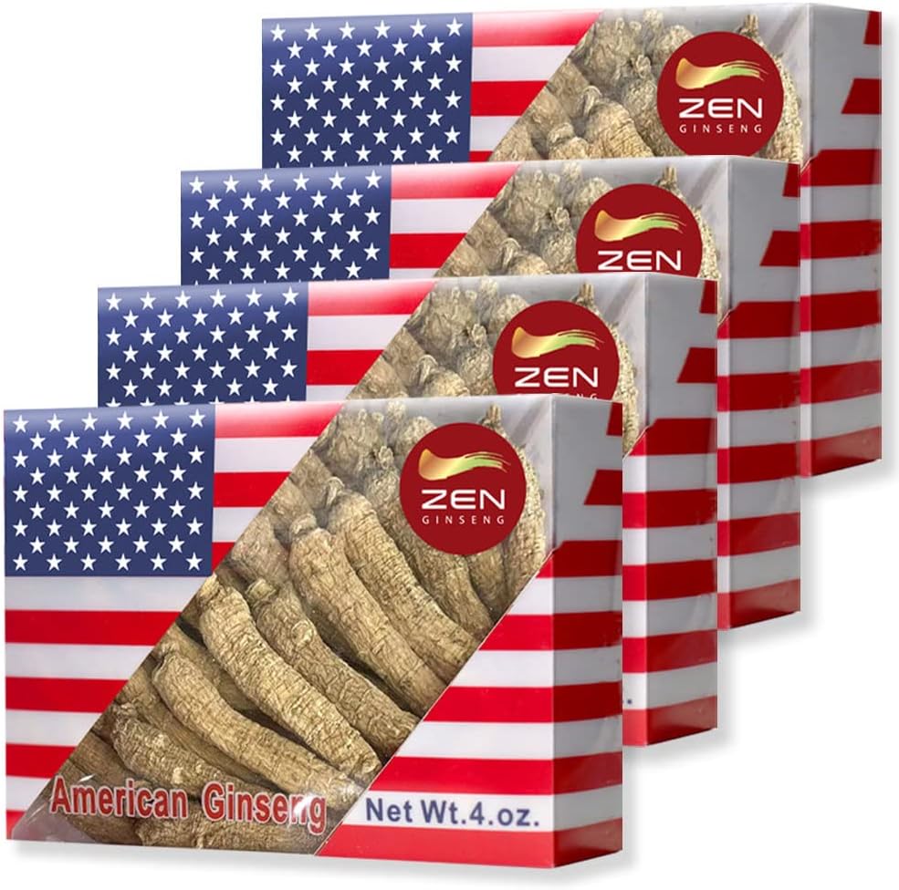 Hand Selected American Ginseng Root Small Tail - 16oz (4 Boxes) - Boosts Immunity, Energy, Stamina - Panax Ginseng - Men & Women