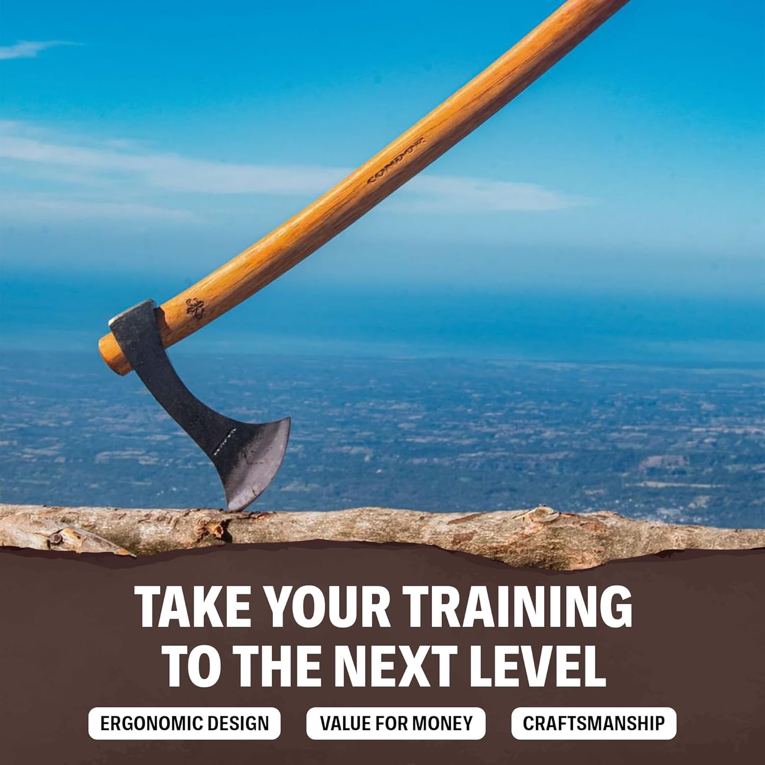 Handcrafted Francisca Throwing Axe with Leather Sheath - 1060 High Carbon Steel - Burnt Hickory Handle - 6.6in Blade