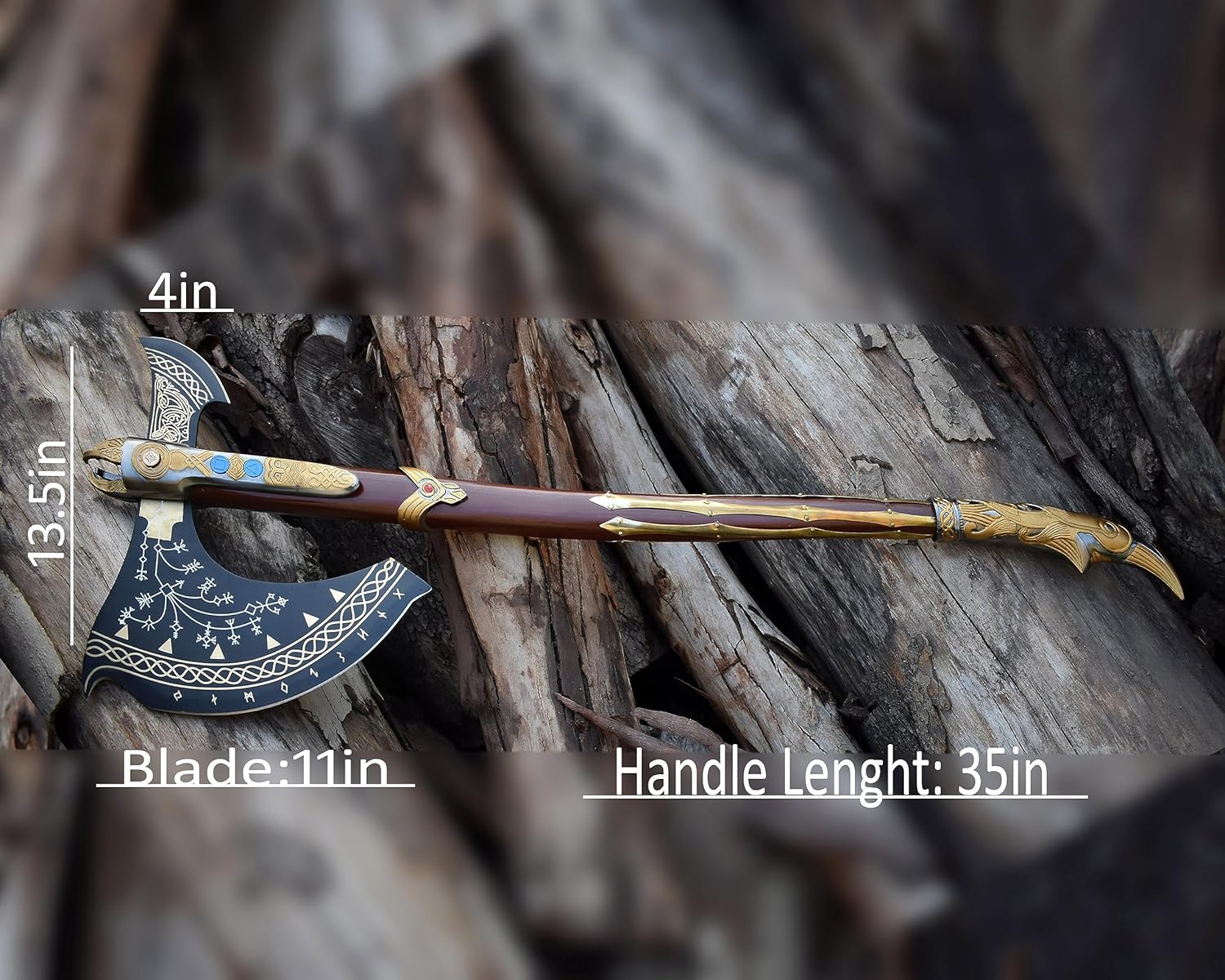 Handcrafted Viking Kratos Axe - God of War Bearded Cosplay Weapon Replica