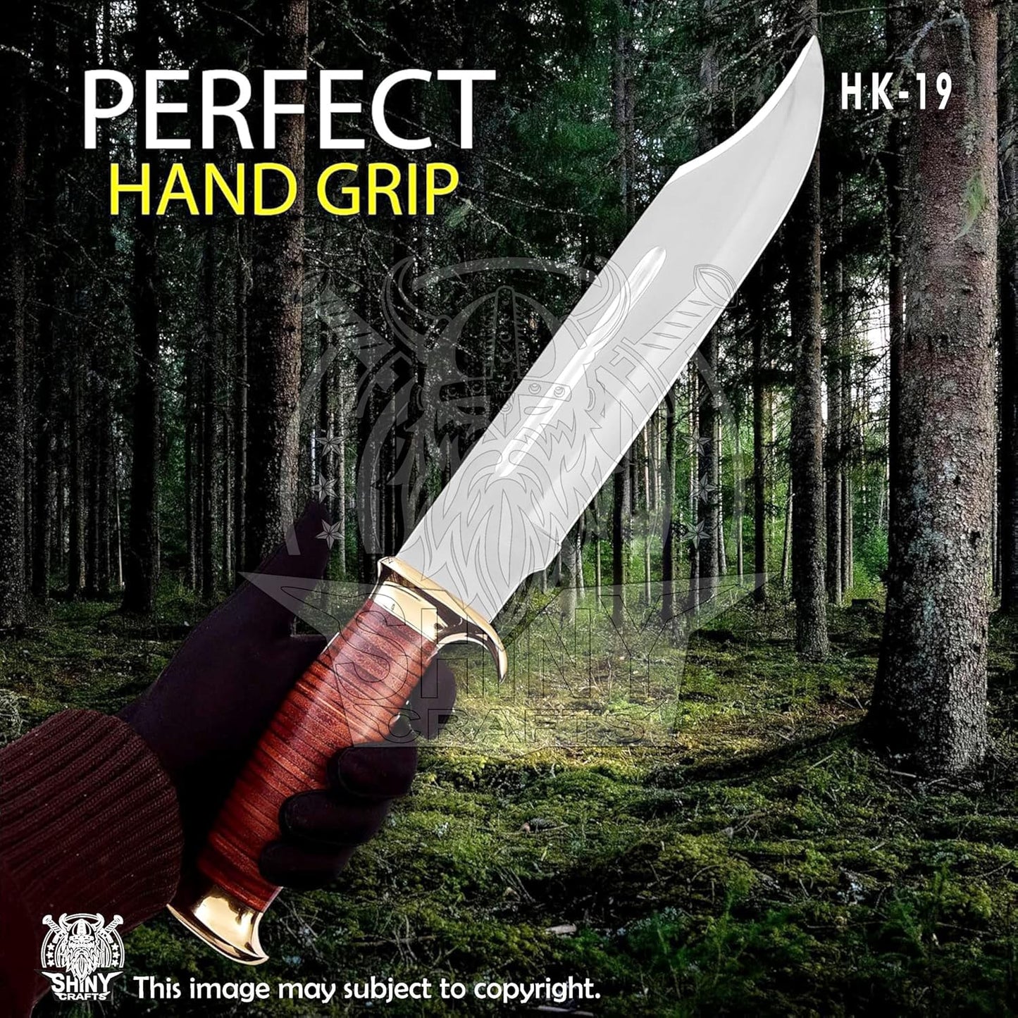 Handmade 18" Crocodile Dundee Knife with Leather Sheath - Fixed Blade Bowie Hunting Camping Knife
