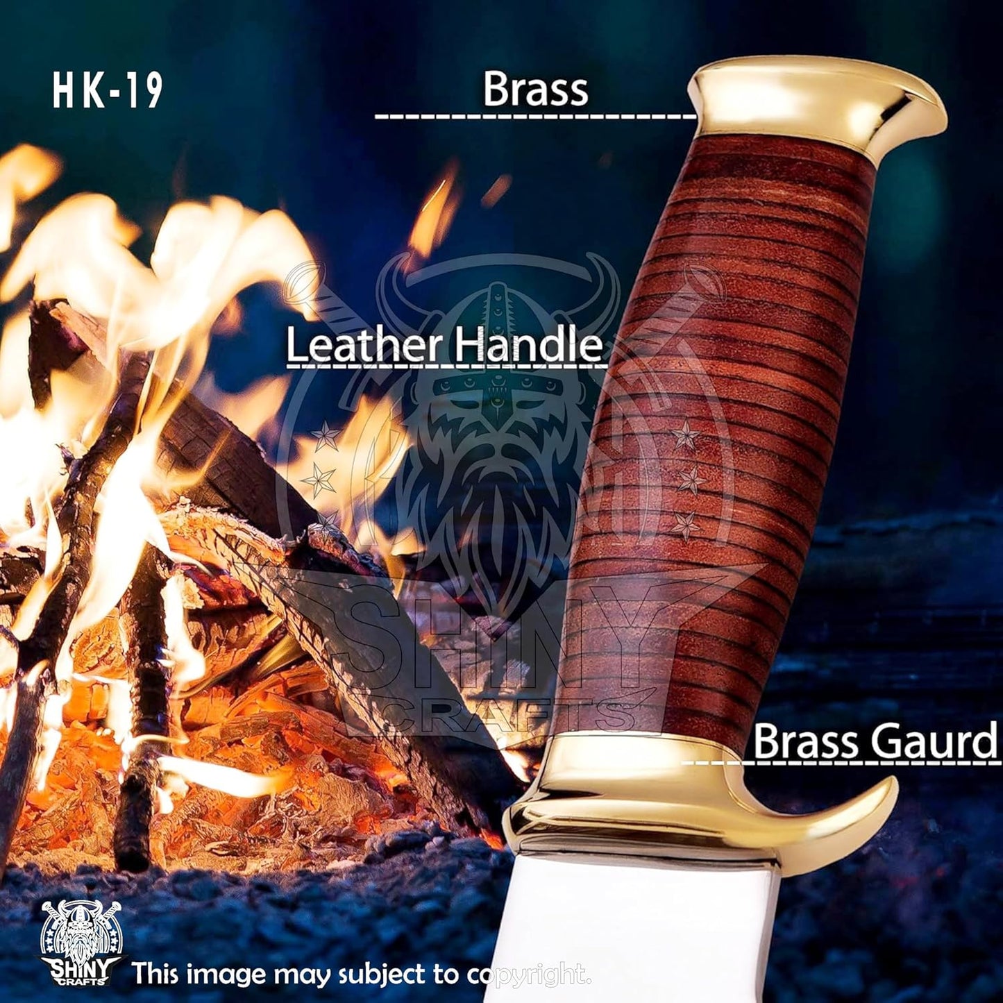 Handmade 18" Crocodile Dundee Knife with Leather Sheath - Fixed Blade Bowie Hunting Camping Knife