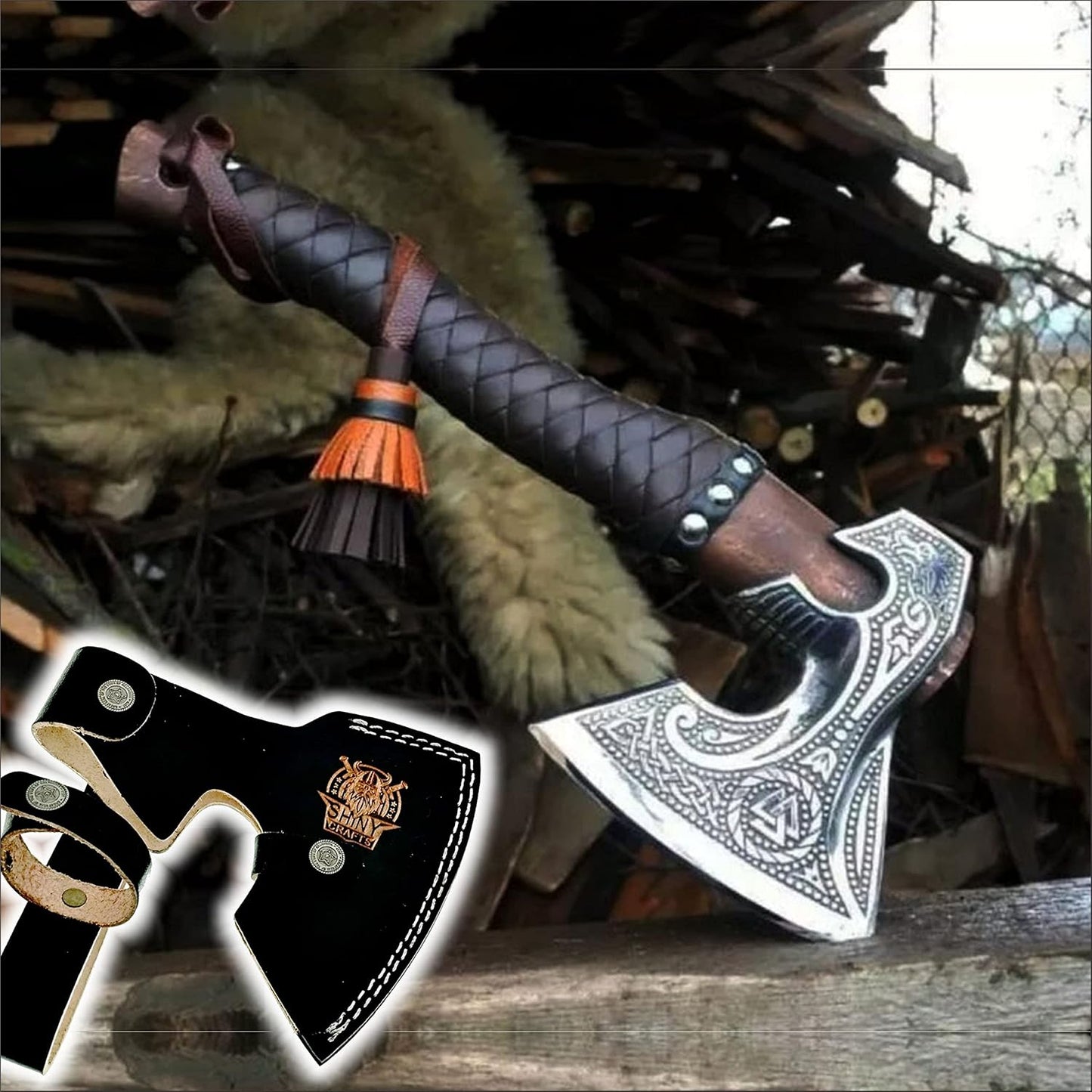 Handmade Viking Axe - Custom Bearded Axe for Men with Sheath - Unique Gift for Birthday or Special Occasion