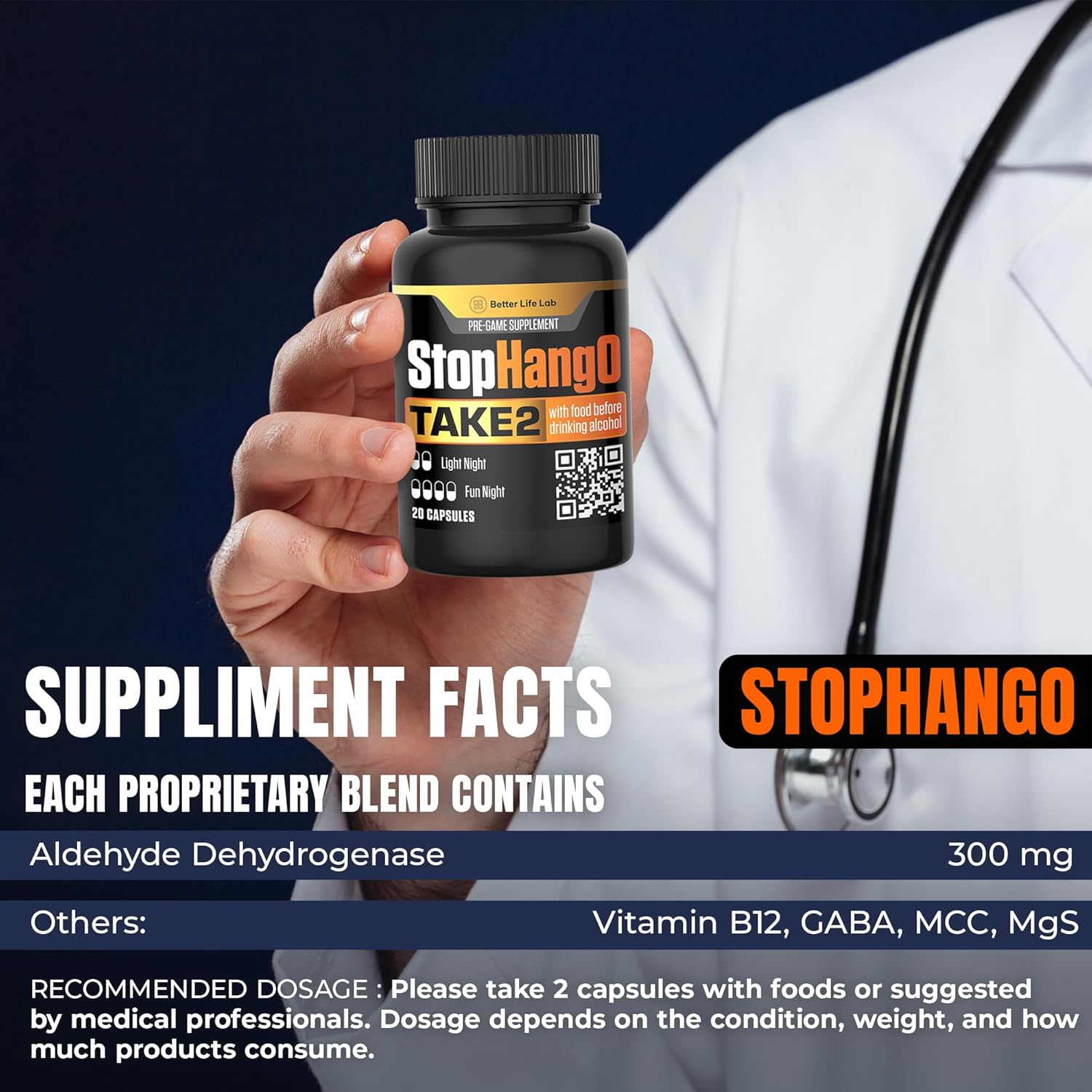 Hangover Relief Supplement - Better Life Lab StopHangO for Post-Celebration and Morning Recovery