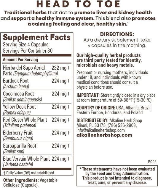 Happy Healthy Body Alkaline Herb Store Supplement - 120 Capsules for Head to Toe Wellness