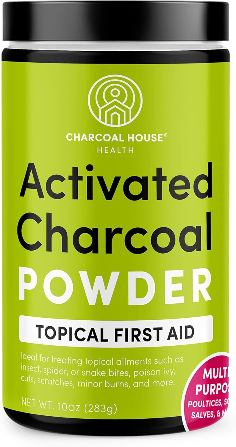 Hardwood Activated Charcoal Powder for Charcoal Poultices, Foot Soaks, Baths - 10oz