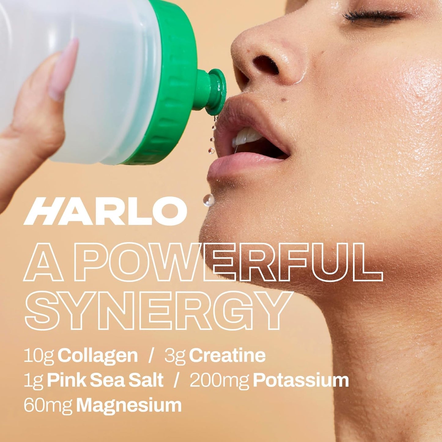 Harlo Grapefruit Salt Electrolyte Drink Mix with Collagen & Creatine - Energy Boost Powder for Pre & Post Workout