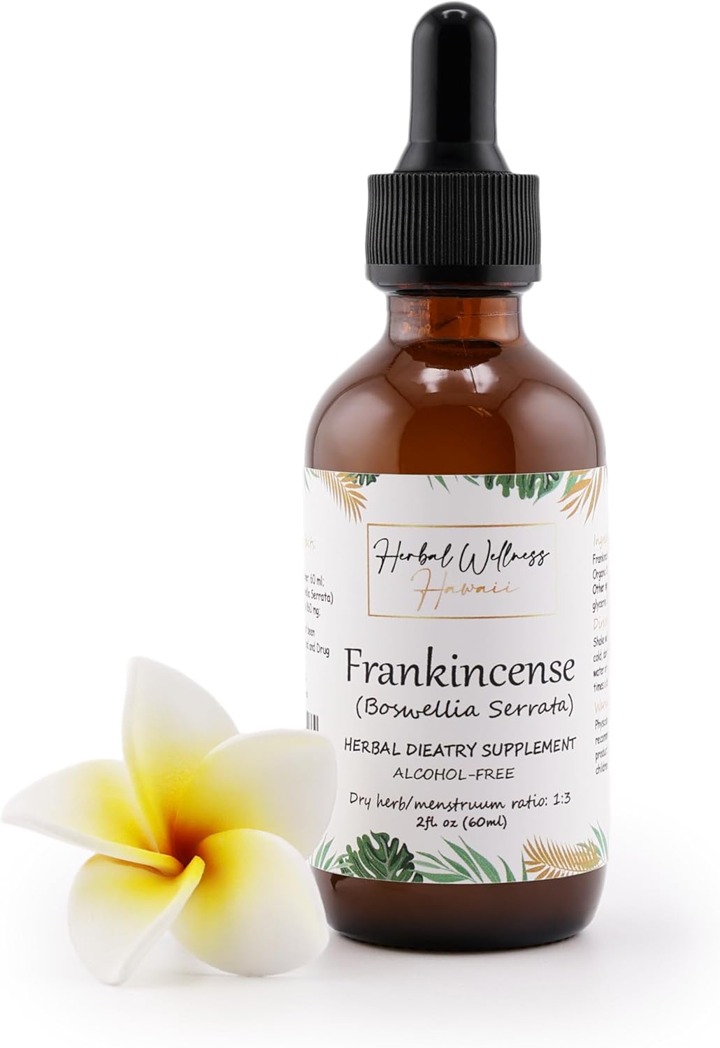 Hawaii Frankincense Liquid Extract - Alcohol-Free Boswellia Serrata Tincture, Herbal Wellness Supplement - 4 Fl.oz