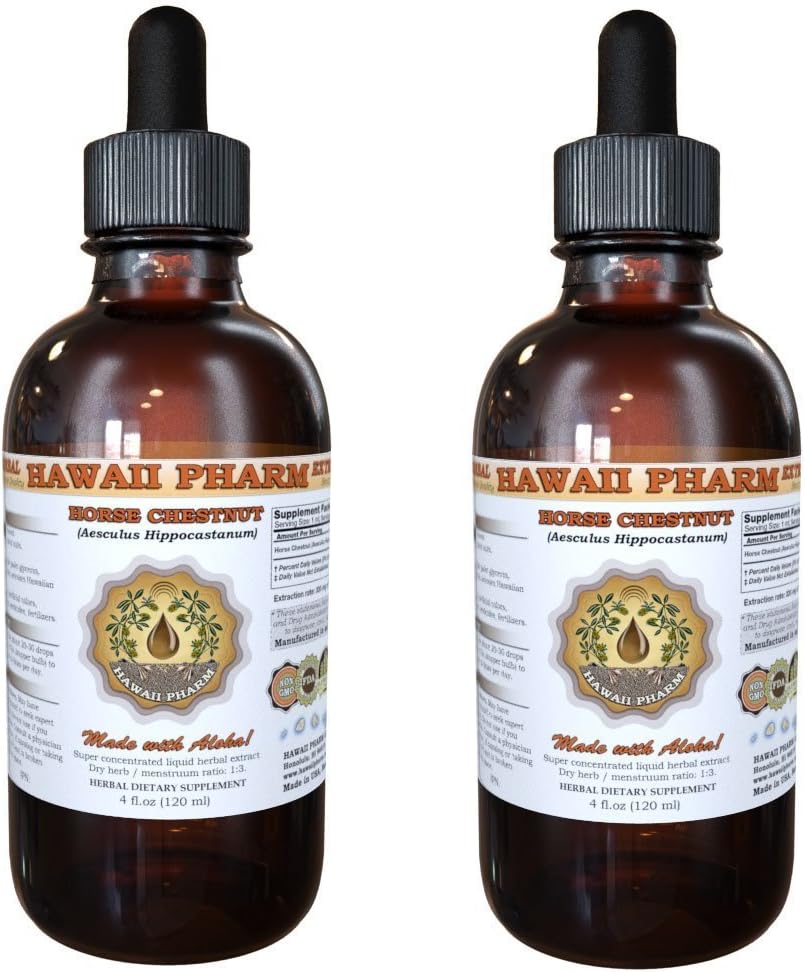 Hawaii Pharm Horse Chestnut Liquid Extract - 8 Oz Double Strength Formula