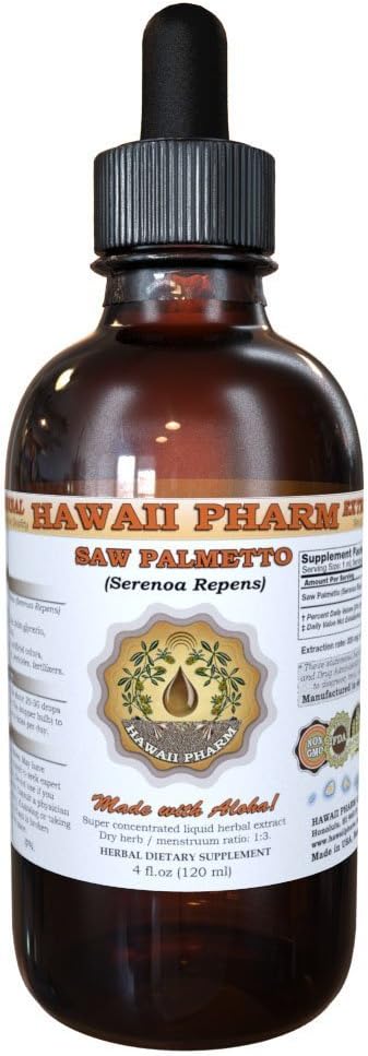 Hawaii Pharm Saw Palmetto Liquid Extract - 4 fl.oz (120ml) - Serenoa Repens Supplement