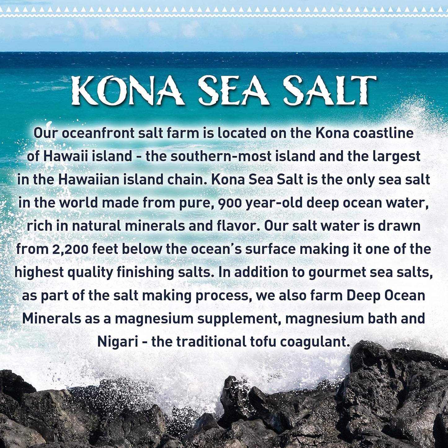 Hawaiian Kona Sea Salt Liquid Drops with Magnesium & Trace Minerals - 2 Fl. Oz - Supports Brain, Mood, Muscle, Nerve, & Heart Health