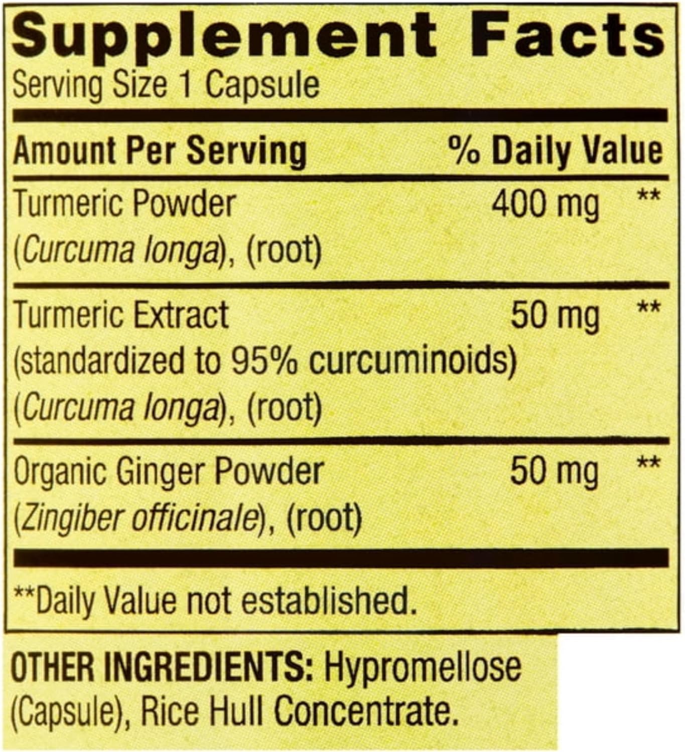 Hayvi Spring Valley Turmeric Curcumin with Ginger Powder Dietary Supplement, 500 mg, 180 Count + Pill Container