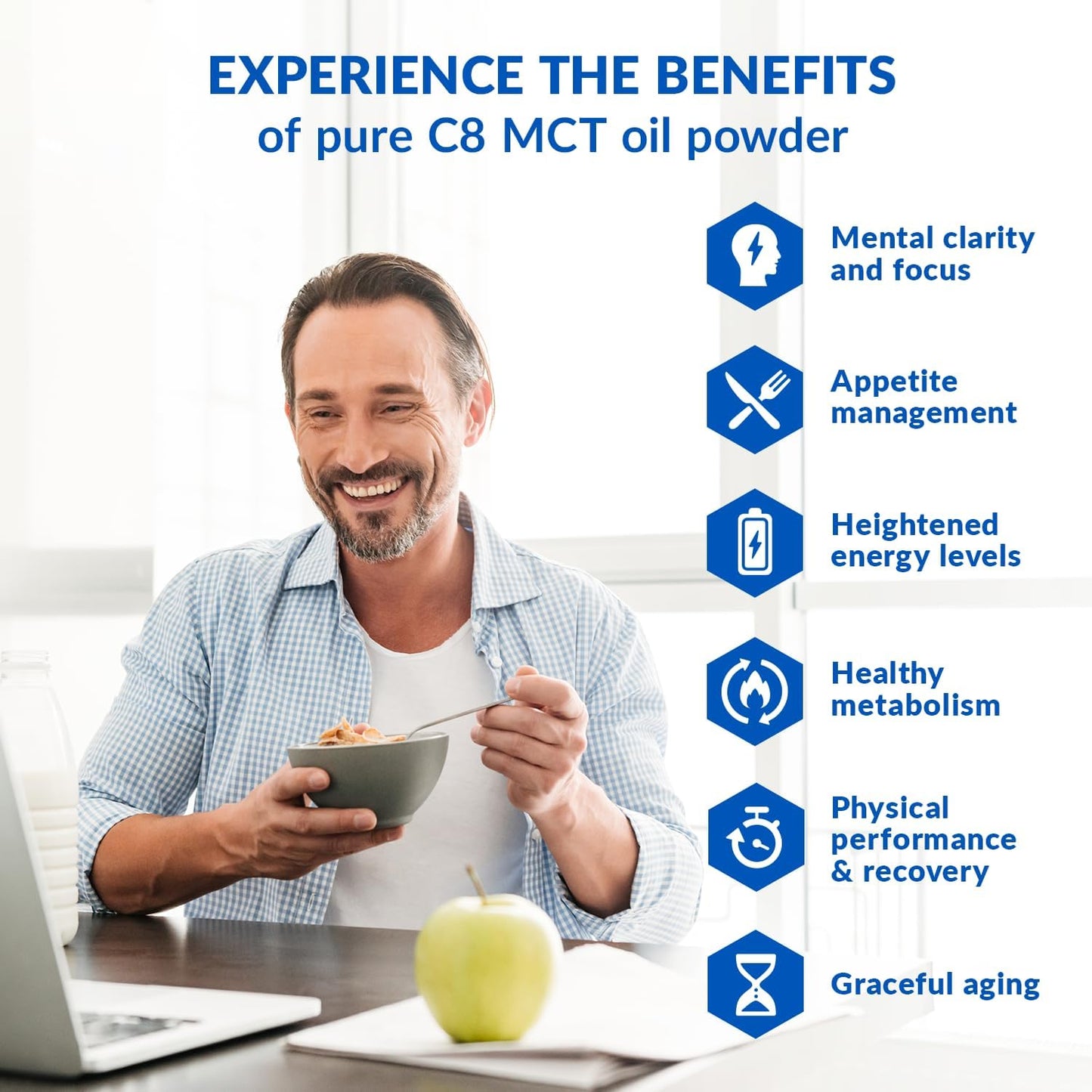 Hazelnut BioTrust Keto Elevate: Pure C8 MCT Oil Powder for Clean Energy & Mental Focus - Non-GMO Ketogenic Diet Supplement & Paleo Coffee Creamer (20 Servings)