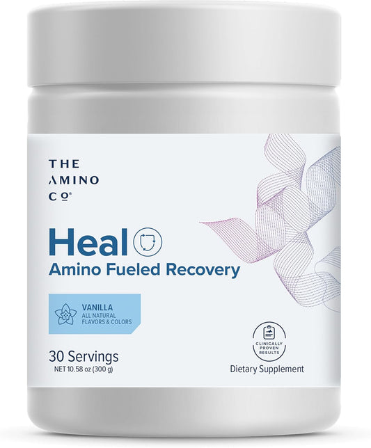 Heal - Post Workout Recovery Drink with Eaa Amino Acid Formula and Creatine Monohydrate - Vegan, Keto-Friendly Vanilla Flavor Powder - 10.58oz