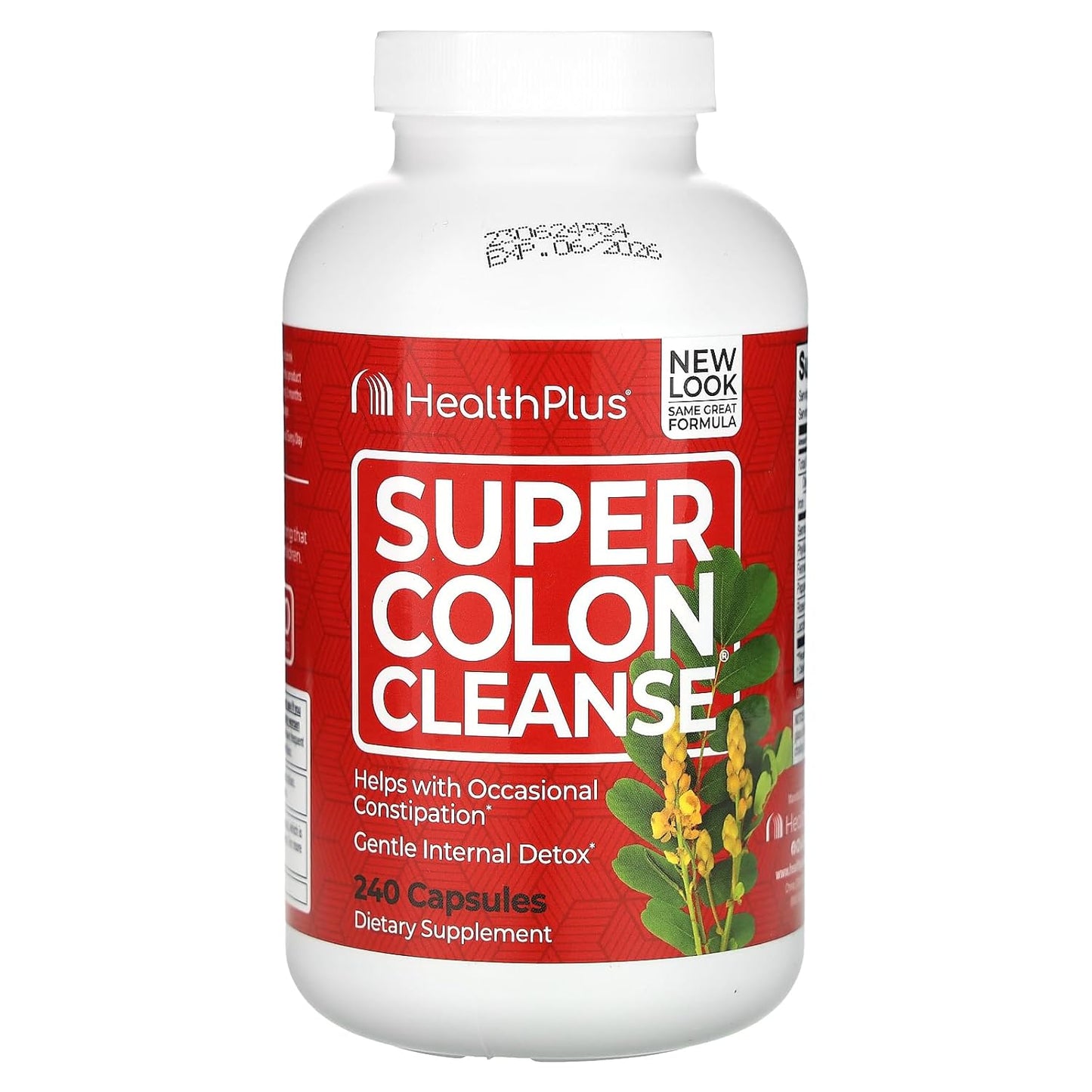 Health Plus Inc Super Colon Cleanse 530mg - 240 Capsules - Varying Packaging Options