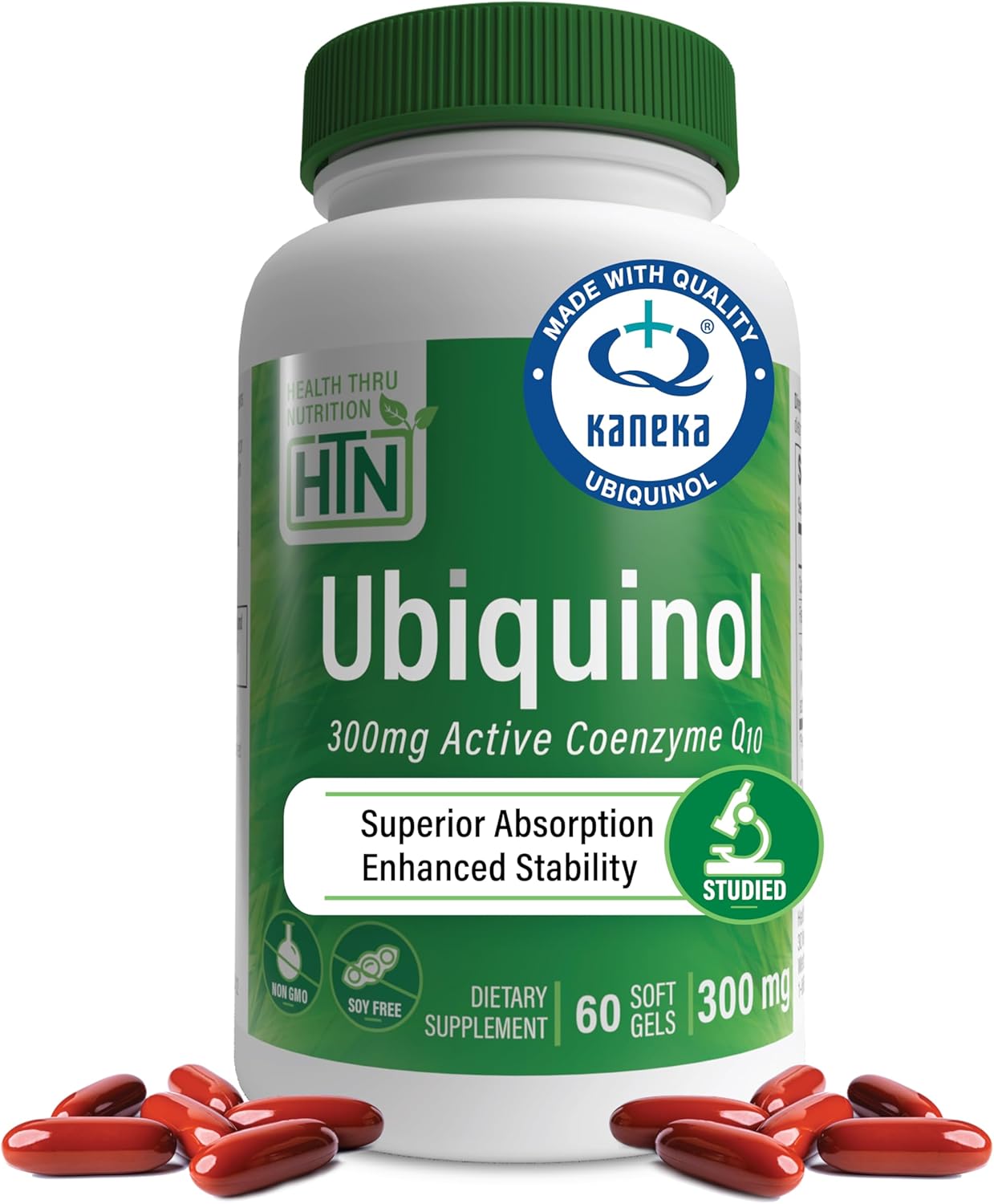Health Thru Nutrition Ubiquinol 300mg Softgels with Kaneka QH CoQ-10 - Enhanced Bioavailability for Heart & Energy Support
