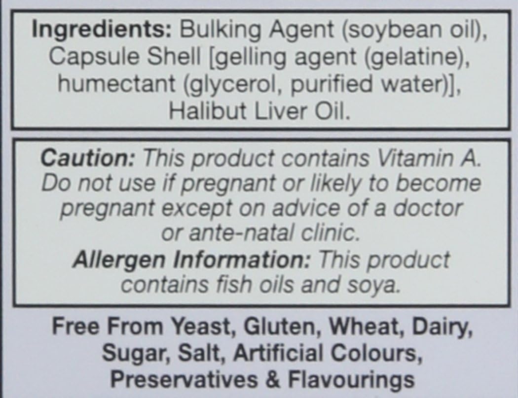 HealthAid Halibut Liver Oil Capsules - Pack of 90 for Overall Health and Wellness