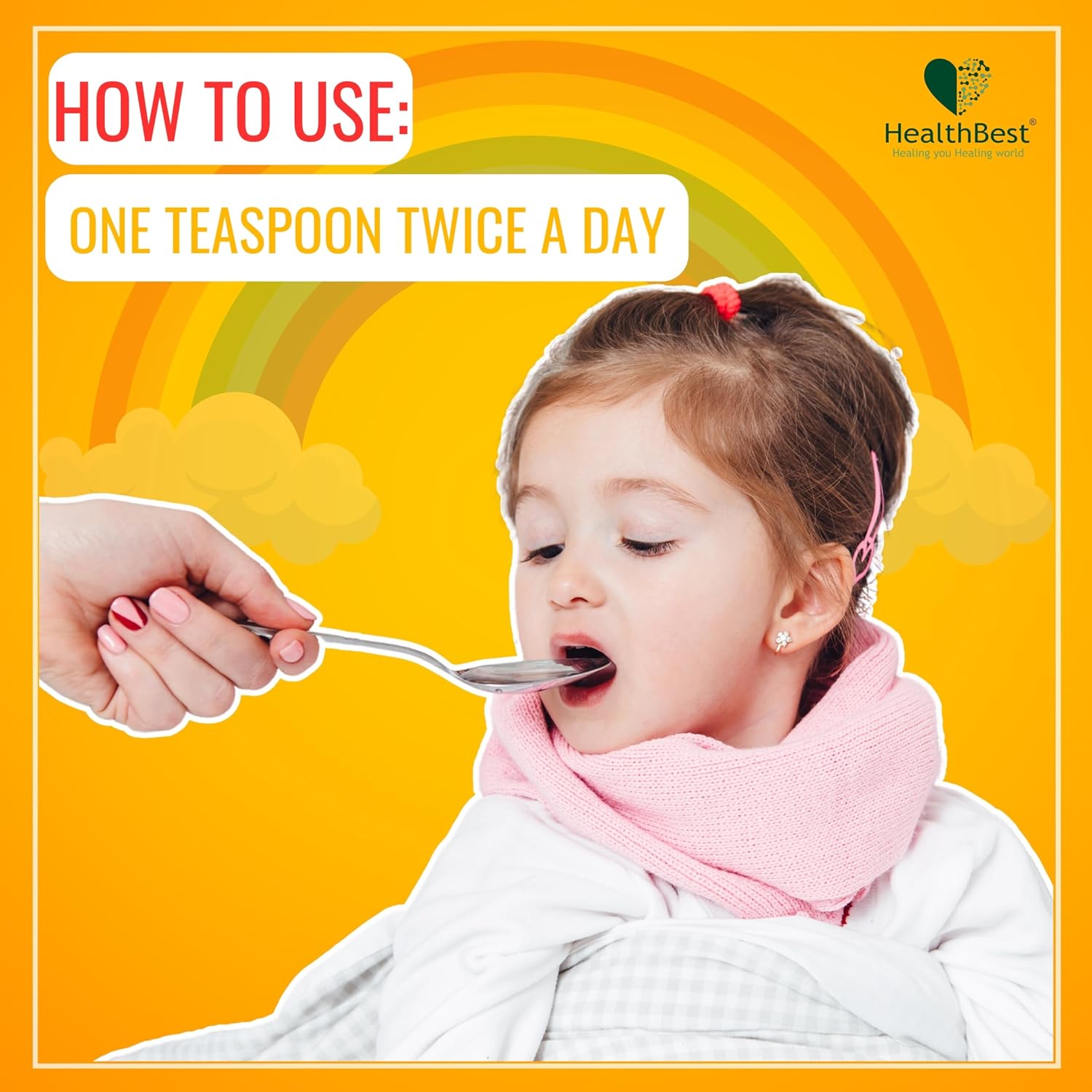 HealthBest Kidbest Appetite Stimulant Syrup for Children 3-13 Years | Boost Hunger | Support Healthy Weight | Gluten-Free Formula with L-Lysine HCI and B Vitamins | 200 ml