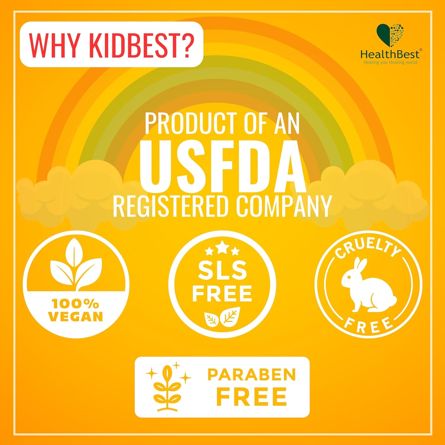 HealthBest Kidbest Appetite Stimulant Syrup for Children 3-13 Years | Boost Hunger | Support Healthy Weight | Gluten-Free Formula with L-Lysine HCI and B Vitamins | 200 ml