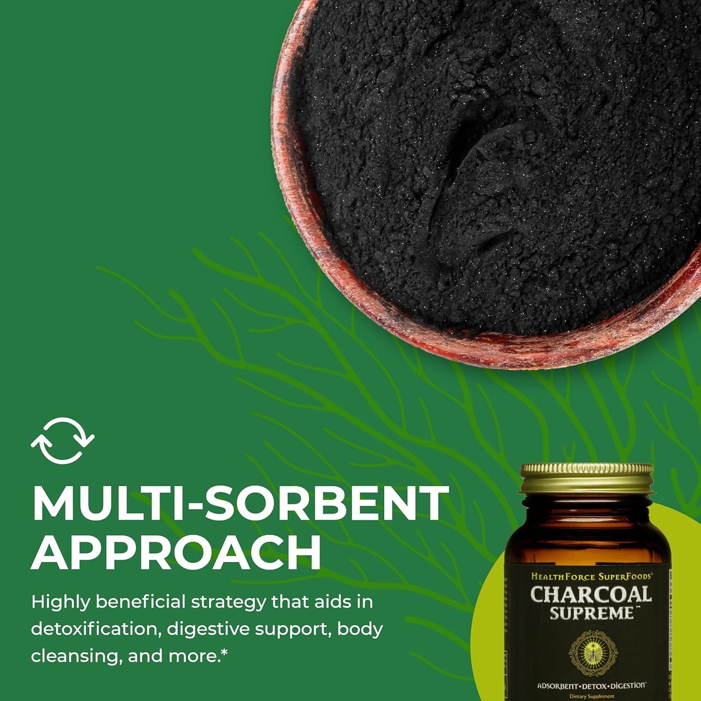 HealthForce SuperFoods Charcoal Supreme - 60 VeganCaps for Detoxification and Digestive Health - BoostGo Australia