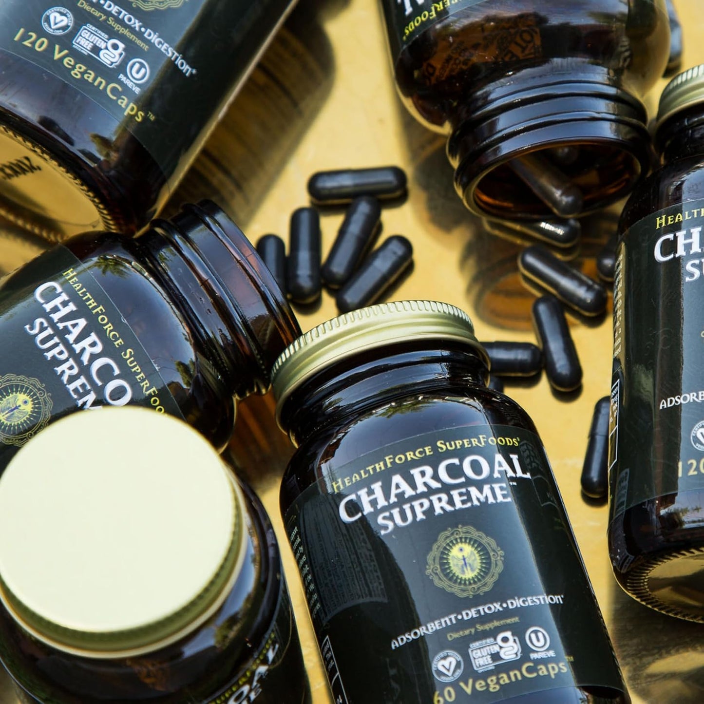 HealthForce SuperFoods Charcoal Supreme - 60 VeganCaps for Detoxification and Digestive Health - BoostGo Australia