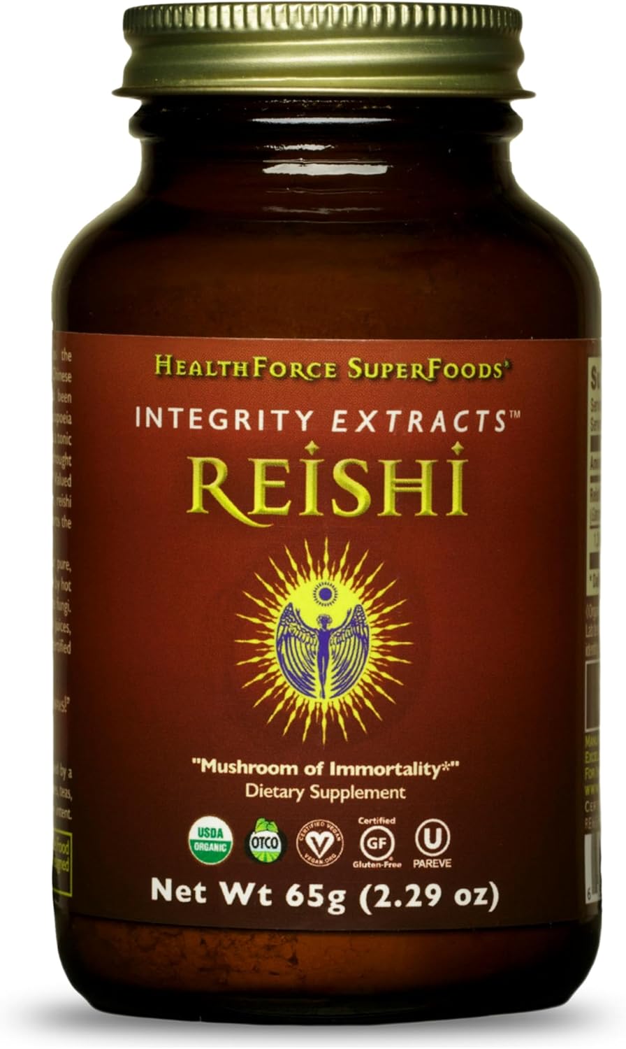 HealthForce SuperFoods Integrity Extracts Reishi Powder - 65g - Organic Mushroom Supplement