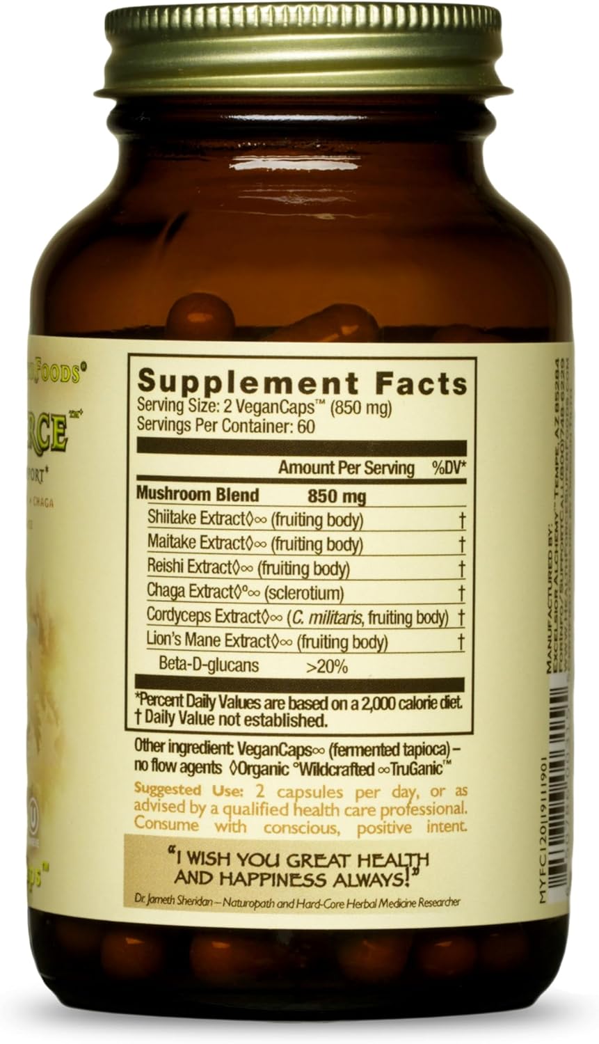 HealthForce SuperFoods MycoForce Capsules - 120 Count - Vegan Formula