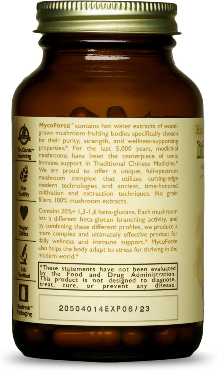 HealthForce SuperFoods MycoForce Capsules - 120 Count - Vegan Formula