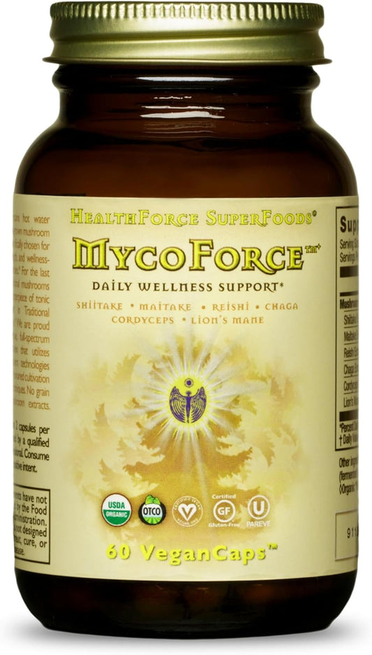 HealthForce SuperFoods MycoForce Capsules - 60 Vegan Capsules for Immune Support and Vitality