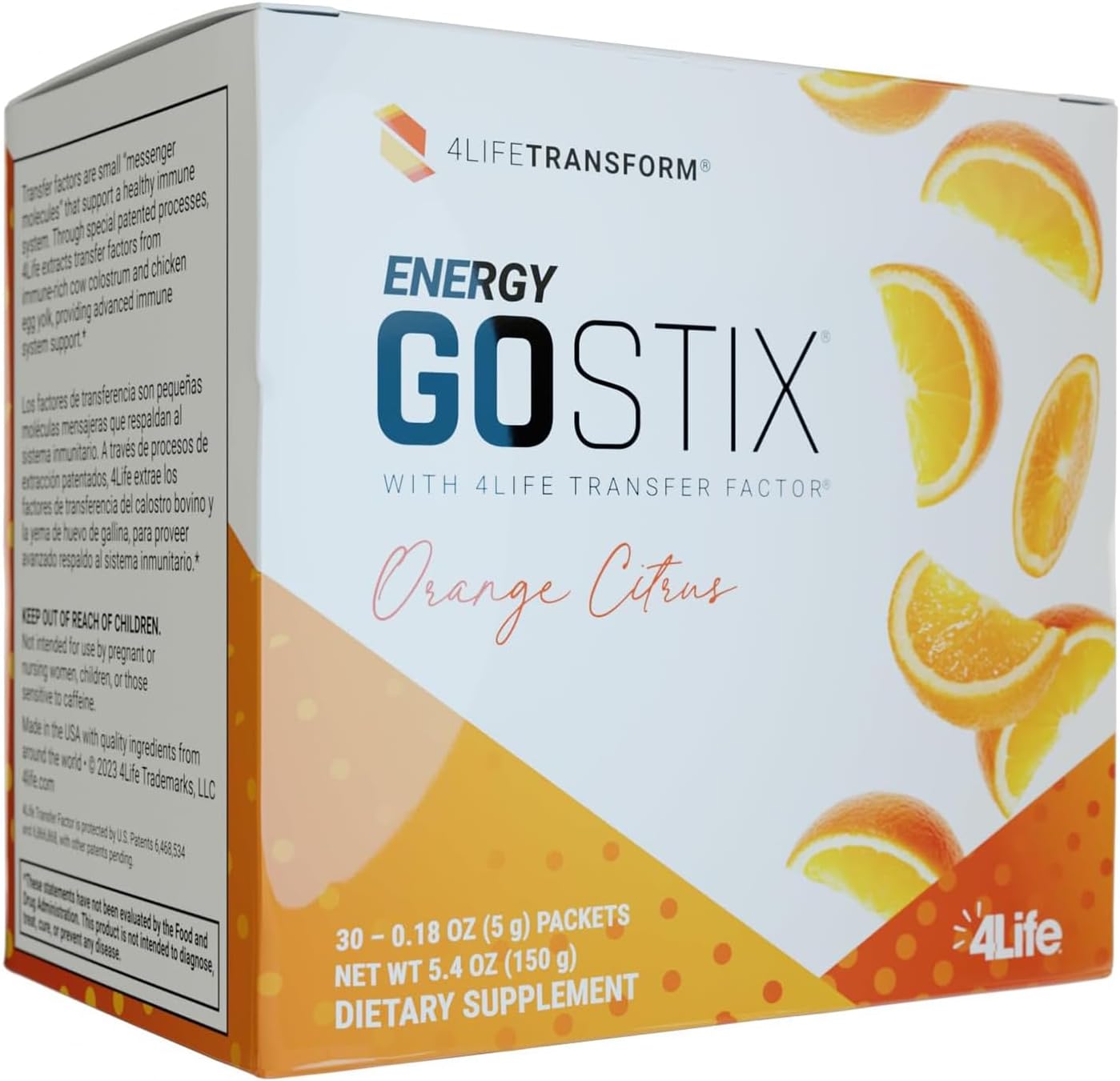 Healthy Energy Drink Mix with Guarana, Maca, Yerba Mate, and Green Tea - 30 Packets, Orange Citrus Flavor